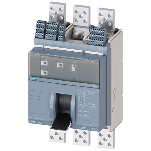 fixed-mounted molded case circuit breaker w. handle frame 1600; 4AUX and trip alarm switch S24; Icu M Icu=55kA @ 415V, 3-pole ETU320, LI, In=1000...