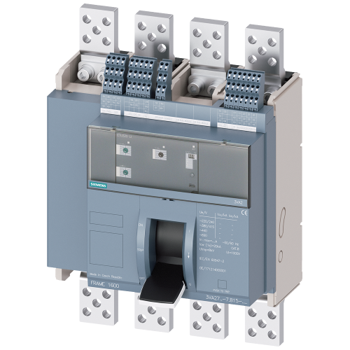 fixed-mounted molded case circuit breaker w. handle frame 1600; 4AUX and trip alarm switch S24; Icu M Icu=55kA @ 415V, 4-pole, left ETU320, LI, I...
