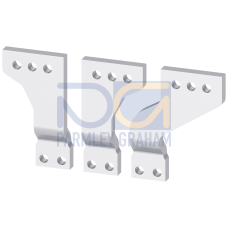 Front, broadened main terminal pieces for mounting on front
