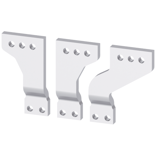 Front, broadened main terminal pieces for mounting on front