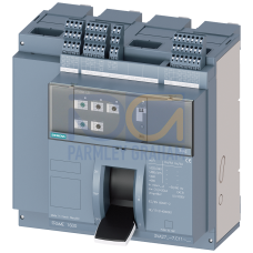 fixed-mounted molded case circuit breaker w. handle frame 1600; 4AUX and trip alarm switch S24; Icu M Icu=55kA @ 415V, 4-pole, left ETU350, LSI, ...