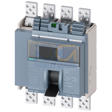 fixed-mounted molded case circuit breaker w. handle frame 1600; 4AUX and trip alarm switch S24; Icu H Icu=85kA @ 415V, 4-pole, left ETU650, LSI, ...