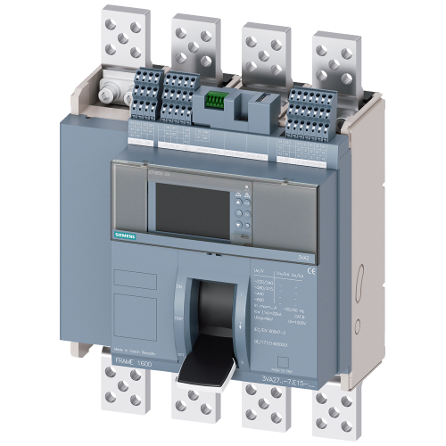 fixed-mounted molded case circuit breaker w. handle frame 1600; 4AUX and trip alarm switch S24; Icu H Icu=85kA @ 415V, 4-pole, left ETU650, LSI, ...