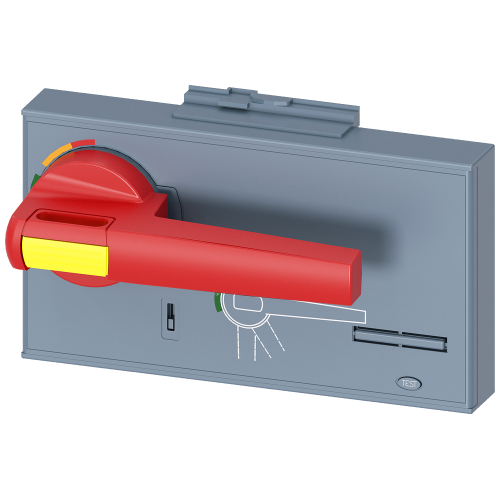 Front mounted rotary operator, EMERGENCY OFF, accessory for circuit breaker 3VA27 (handle)