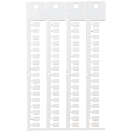 inscription label, front, vertical, terminal width: 5 mm, H: 7 mm, white