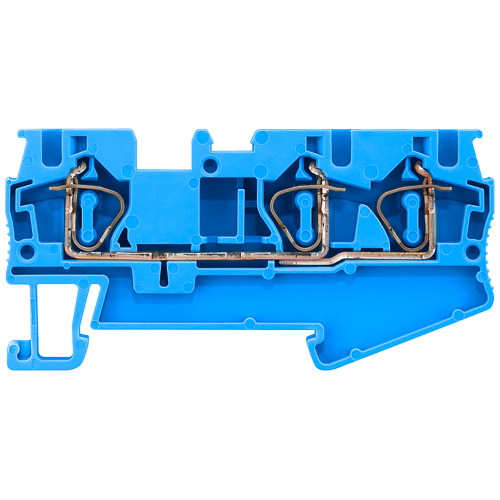 Through-type terminal with spring-loaded connection, 3 terminals