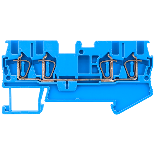 Through-type terminal with spring-loaded connection, 4 terminals
