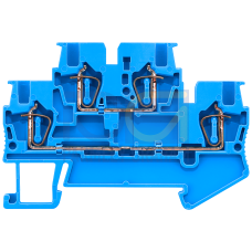 Two-tier terminals with spring-loaded connection, Cross-section: 0.14-1.5 mm2, Width: 4.2mm, Color: blue