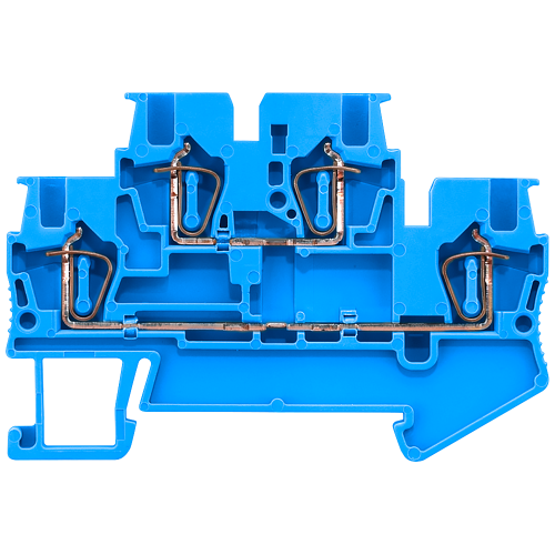 Two-tier terminals with spring-loaded connection, Cross-section: 0.14-1.5 mm2, Width: 4.2mm, Color: blue