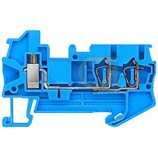 Hybrid through-type terminal, screw connection and 2x spring-loaded connection