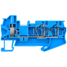 Hybrid through-type terminal, screw connection and 2x spring-loaded connection, cross-section: 0.08-4 mm2