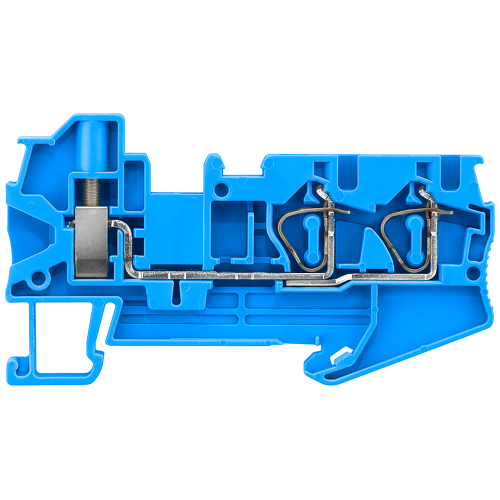 Hybrid through-type terminal, screw connection and 2x spring-loaded connection, cross-section: 0.08-4 mm2