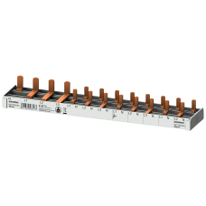 Compact pin busbar, 10 mm2, connection 3-pole/ N (RCCB N left) 1x RCCB, 4-pole