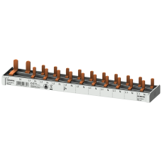 compact Pin Busbar, 10mm2 connection: 1p/N (FI N-right) 1x RCCB 2-pole + 10x compact device 1-pole touch protected N-right 12 MW cuttable