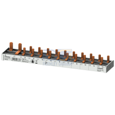 Compact pin busbar, 10 mm2, connection: 1P/N (RCCB N left) 1x RCCB, 2-pole