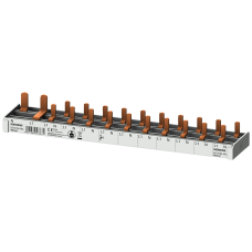 Compact pin busbar, 10 mm2, connection: 1P/N (RCCB N left) 1x RCCB, 2-pole