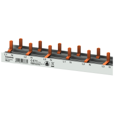 compact Pin Busbar, 10mm2 connection: 3p/N compact device 1 MW + auxiliary switch 0.5 MW touch protected 1000mm cuttable