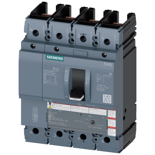 Circuit breaker 3VA5 UL frame 250 breaking capacity class C 100 kA @ 480 V 4-pole