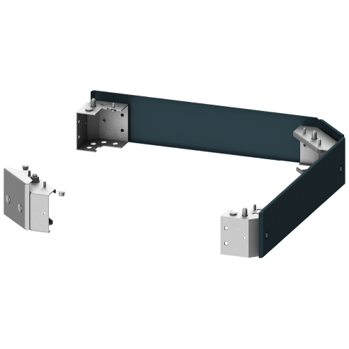 Base, for corner cubicle, H: 100 mm, D: 600 mm, sim. RAL 5020, 4 feet and 4 ...