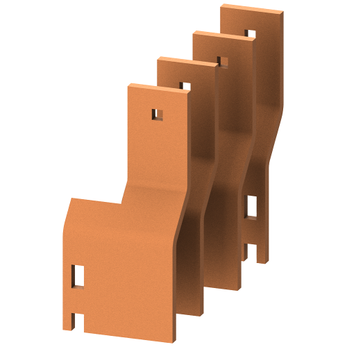Connection vertical busbar rear left 40x 10 mm D: 800 mm
