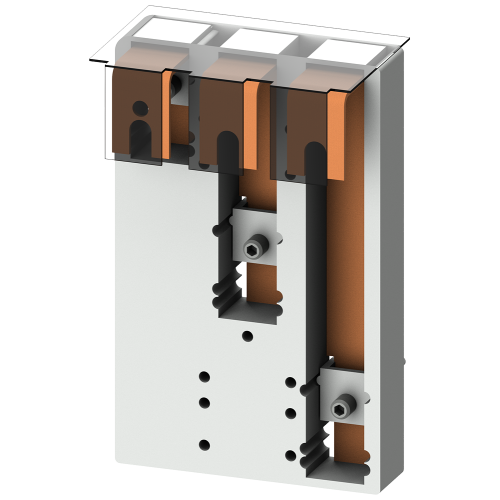Busbar system Busbar center-to-center spacing 60 mm Device adapter, Width: 108 mm Bar thickness: 5.1
