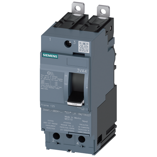 Molded case switch 3VA4 UL frame 125 max. short-circuit breaking capacity 65 kA