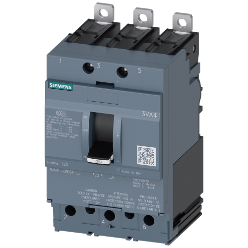 Molded case switch 3VA4 UL frame 125 max. short-circuit breaking capacity 65 kA