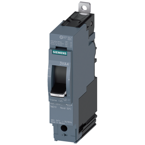 Circuit breaker 3VA4 UL frame 125 breaking capacity class S 25 kA @ 277 V 1-pole
