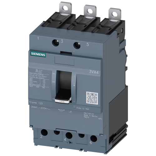 Circuit breaker 3VA4 UL frame 125 breaking capacity class M 35 kA @ 480 V 3-pole