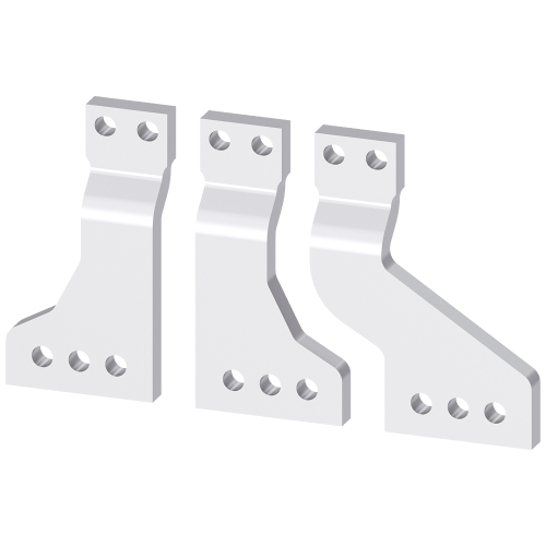 Front, broadened main terminal pieces for mounting on front