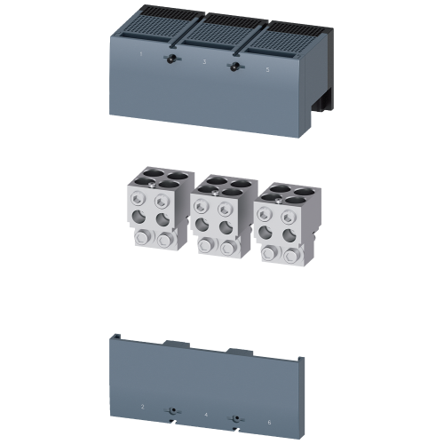 Circular conductor terminal, 4 cables, with control wire voltage tap, 3 units, accessory