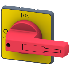 rotary operating mechanism, actuating lever Red / yellow, for four-hole Front mounting, for 160 A an
