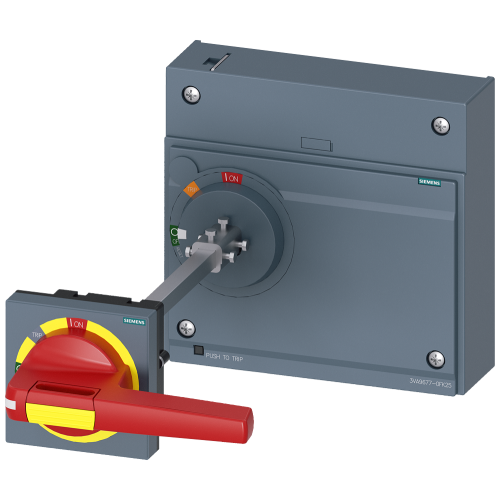 Door mounted rotary operator EMERGENCY OFF IEC IP65 with door interlocking for 3VA55/65/66