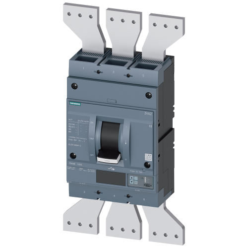 circuit breaker 3VA2 IEC Frame 1250 breaking capacity class H Icu=85 kA @ 415 V 3-pole, line protection ETU860,  LSIG, In=1250 A overload protectio...