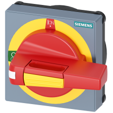 Handle with masking frame Emergency switching-off Size 75x 75, for shaft 8x 8, 0-I, Handle size 55 mm