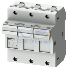 SENTRON, cylindrical fuse holder, 14x51 mm, 3-pole, In: 50 A, Un AC: 690 V, LED signal detector