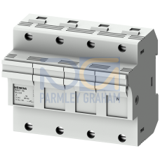 SENTRON, cylindrical fuse holder, 14x51 mm, 3P+N, In: 50 A, Un AC: 690 V, LED signal detector