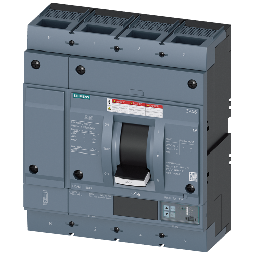 Circuit breaker 3VA6 UL frame 800 breaking capacity class H 65 kA @ 480 V 4-pole