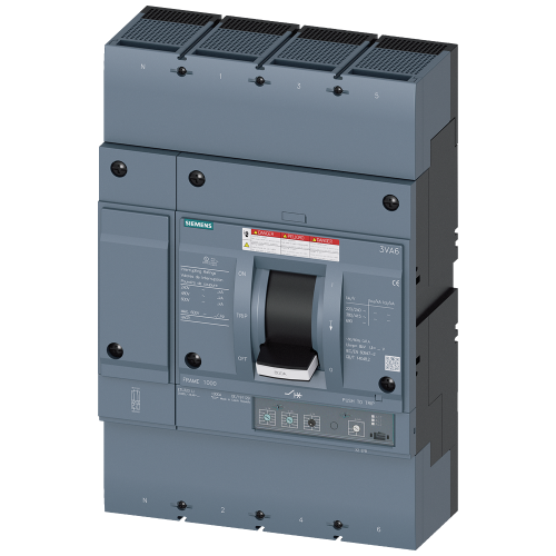 Circuit breaker 3VA6 UL frame 800 breaking capacity class C 100 kA @ 480 V 4-pole