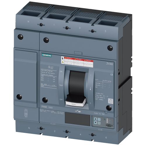 Circuit breaker 3VA6 UL frame 800 breaking capacity class H 65 kA @ 480 V 4-pole
