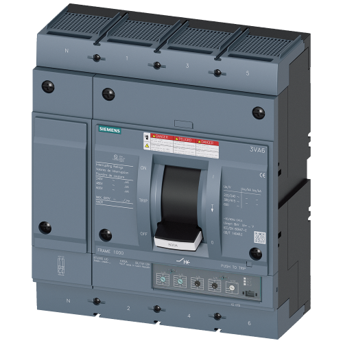 Circuit breaker 3VA6 UL frame 800 breaking capacity class H 65 kA @ 480 V 4-pole