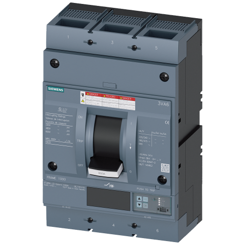 Circuit breaker 3VA6 UL frame 800 breaking capacity class C 100 kA @ 480 V 3-pole