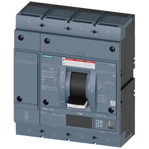 Circuit breaker 3VA6 UL frame 800 breaking capacity class M 35 kA @ 480 V 4-pole