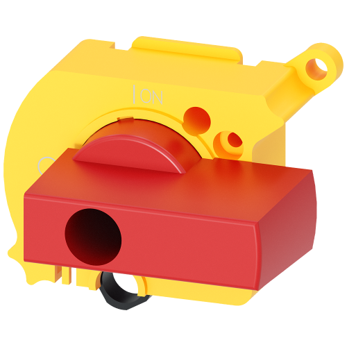 Supplementary handle for door mounted rotary operating mechanism, Red/yellow, up to 30A, accessory for molded case switch 3LD5 UL