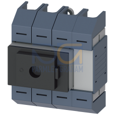 Switch disconnector 125A, size 02, 4-pole Front operating mechanism center Basic unit without handle Box terminal