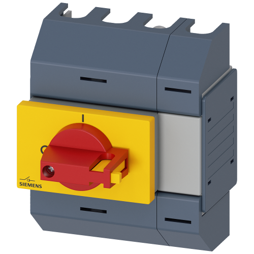 Switch disconnector 32A, size 01, 4-pole Front operating mechanism center Complete unit with direct operating mechanism red/yellow Box terminal