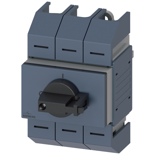 Switch disconnector 63A, size 02, 3-pole Front operating mechanism center Complete unit with direct operating mechanism gray Box terminal