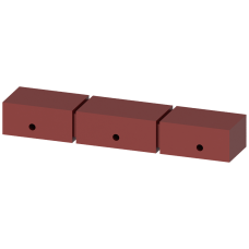 Support for DIN 43673 front connections size 1, set for 3 poles