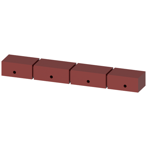 Support for DIN 43673 front connections size 1, set for 3 poles + N