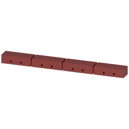 Support for DIN 43673 front connections size 2, set for 3 poles + N